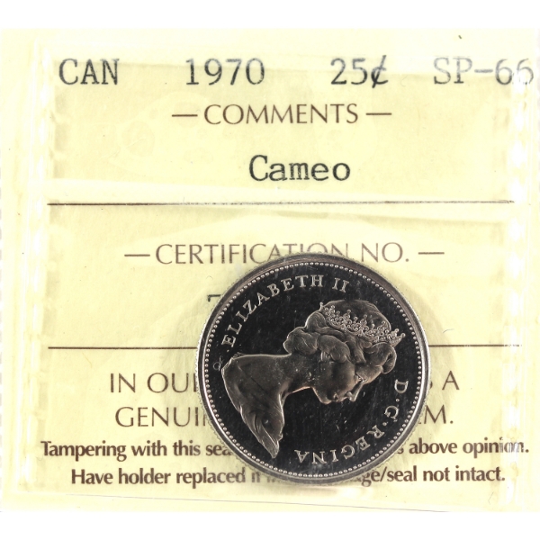 25-cent 1970 ICCS SP66 Cameo
