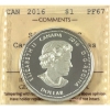 Image 3 : 2016 $1 Celebrating Canadian Athletes Ltd. Edition Fine Silver Coin ICCS PF67 (Tax Exempt)