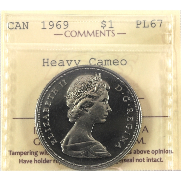 Nickel $1 1969 ICCS PL67 Heavy Cameo