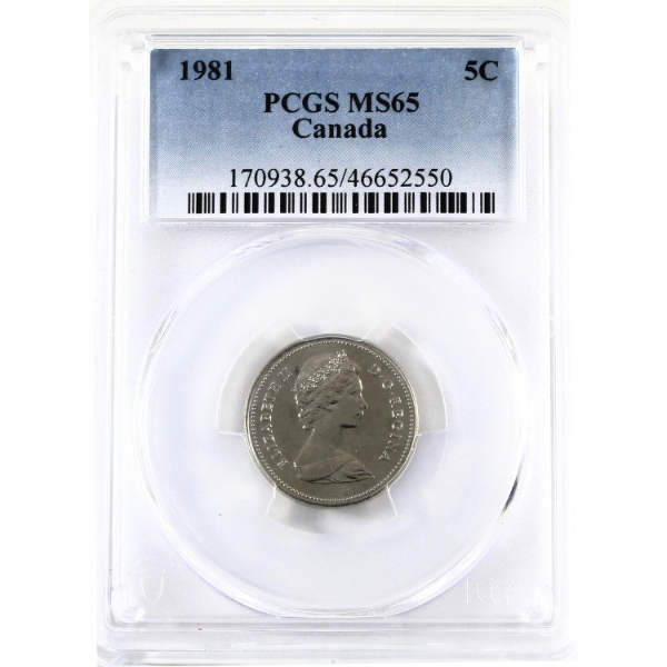 5-cent 1981 PCGS MS65