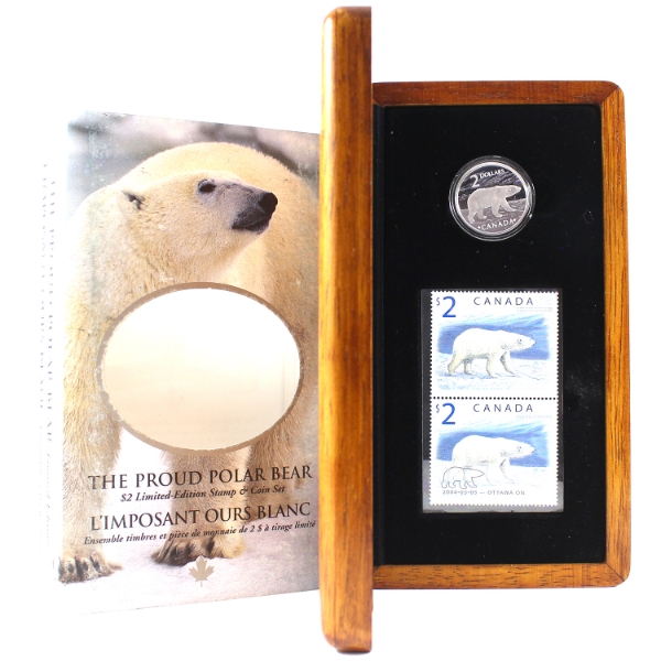 2004 $2 The Proud Polar Bear Coin and Stamp Set