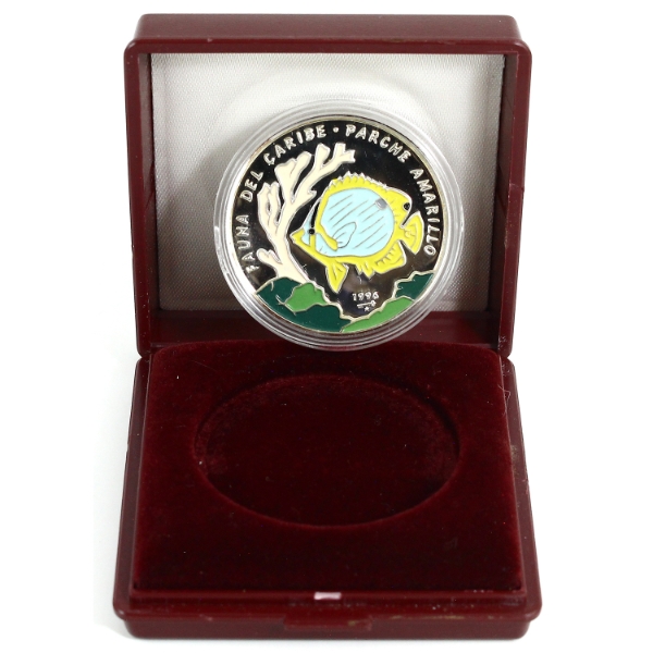 Cuba Silver 1996 10 with Selective Colour 1/2oz .999 Silver Proof (Tax Exempt)
