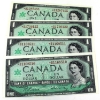 Image 1 : BC-45bA-i 1967 $1 UNC or Better Beattie-Rasminsky *B/M Replacement Notes. 4pcs.