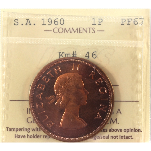 South Africa 1960 Penny ICCS PF67 Heavy Cameo