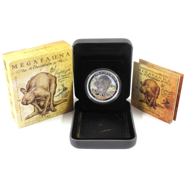 Australia Silver 2013 $1 Megafauna - Procoptodon .999 Fine Silver Proof Coin (Tax Exempt)