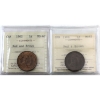 Image 1 : 1-cent 1902 & 1906 ICCS MS62 Red & Brown. 2pcs.