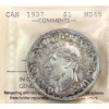 Image 1 : Silver $1 1937 Dbl HP ICCS MS65