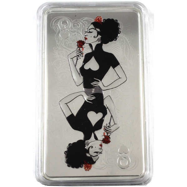 10oz Sunshine Mint Queen of Hearts .999 Fine Silver Bar (Tax Exempt)