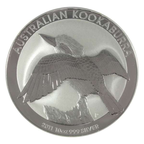 10oz Australia 2011 $10 Kookaburra .999 Fine Silver Coin (Tax Exempt)