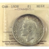 Image 1 : Silver $1 1938 ICCS MS64