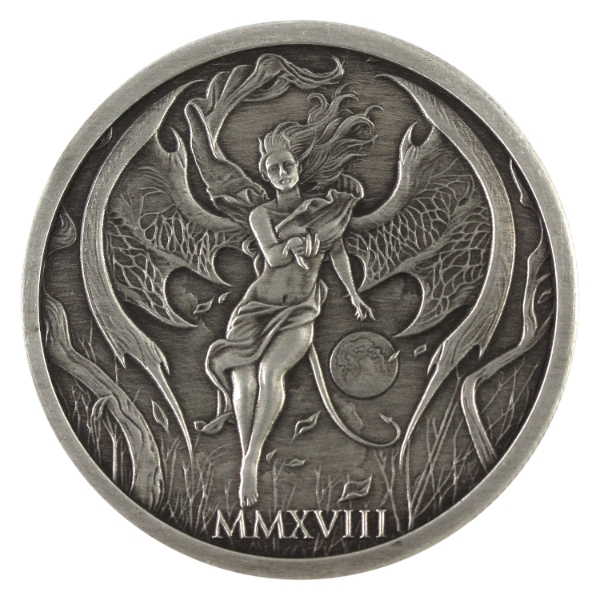 2oz Pheli Mint 2018 Temptation of the Succubus .999 Fine Silver Antique Finish Round (Tax Exempt)