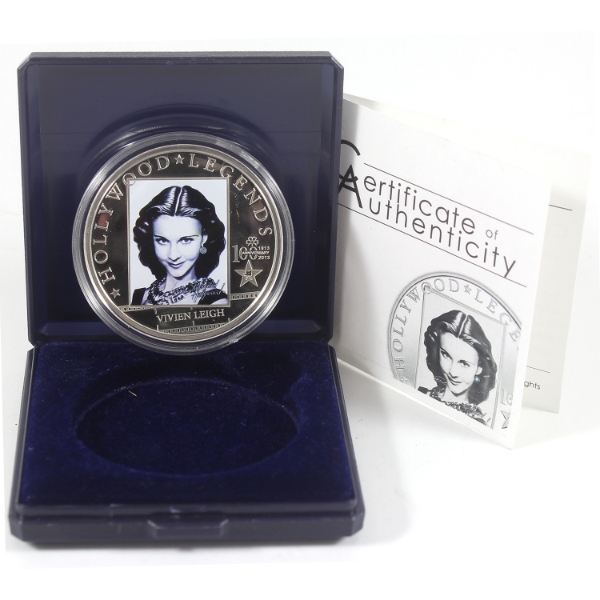 Cook Islands Silver 2013 $5 Hollywood Legends Vivien Leigh 25g .925 Fine Silver Coin