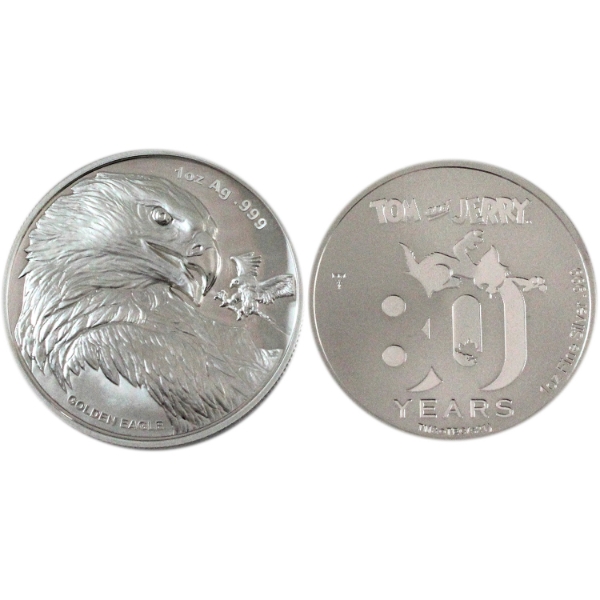 2x 1oz Dutch Mint Tom & Jerry Multiview & Samoa 2023 Golden Eagle .999 Silver Coins. 2pcs. 