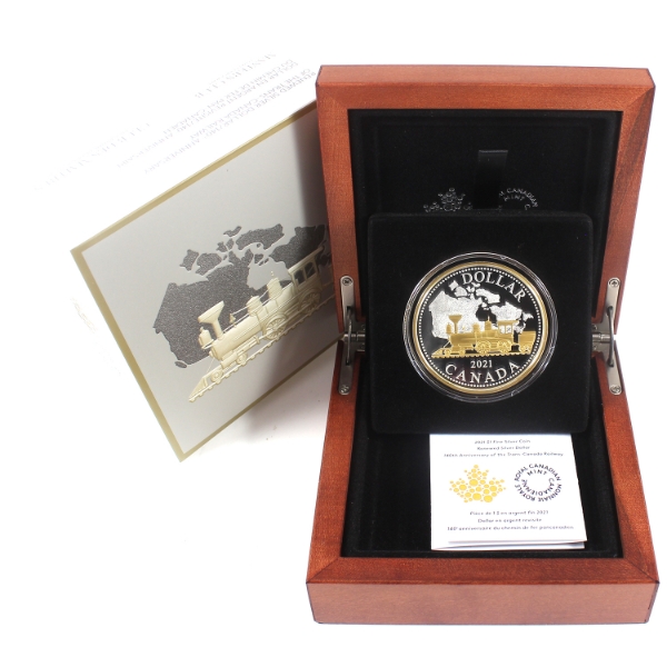 2021 $1 Renewed Silver Dollar: 140th Ann. of the Trans-Caanda Railway 2oz .9999 Fine Silver Coin