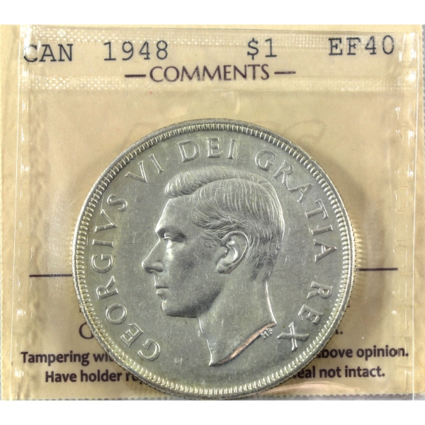 Silver $1 1948 ICCS EF40
