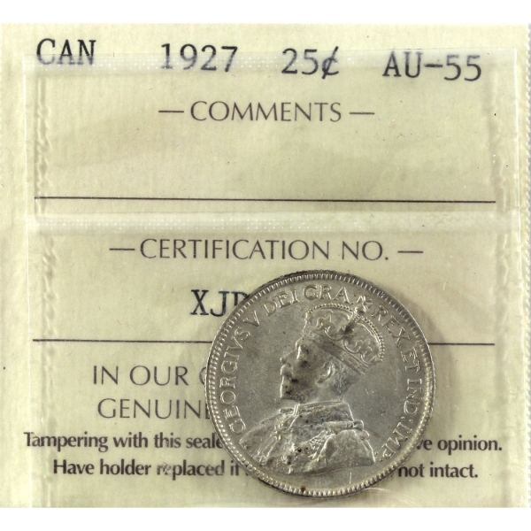 25-cent 1927 ICCS AU55