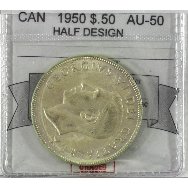 50-cent 1950 Half Design Coin Mart AU50