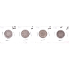 Image 1 : 25-cent 1888 G-VG (nick), 1901 F (imp), 1930 VF (clnd) & 1936 Dot VG (scr) in 4-Pocket Sheet. 4pcs