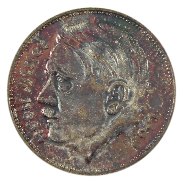 Germany Third Reich 1938 (ND) Adolf Hitler Silver Plated 8.03g 25mm Fantasy Medal 