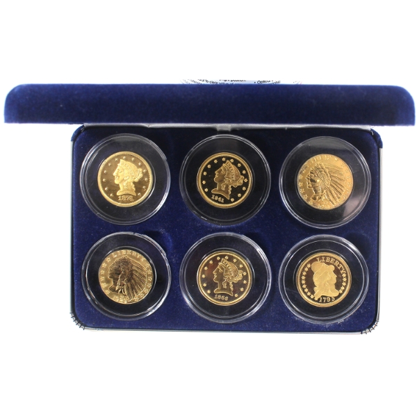 National Collector's Mint $5 Mint Mark Tribute Proof Collection 24KT Gold Clad Bronze Coin Set