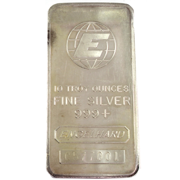10oz Engelhard .999+ Fine Silver Bar (Tax Exempt)