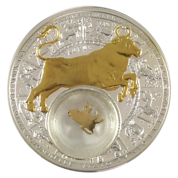 Belarus 2013 20 Rubles Zodiac Signs Series- Taurus Sterling Silver with Gold Plating Coin