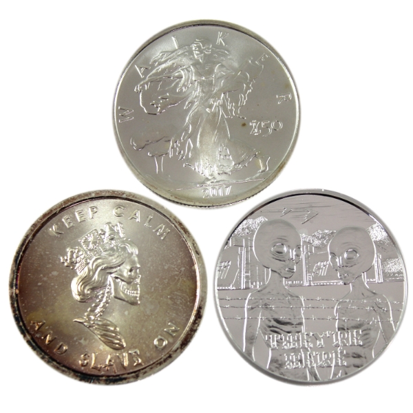 3x 1oz Assorted .999 Fine Silver Rounds. 3pcs. (Tax Exempt)