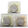 Image 2 : Silver $1 1958, 1959, & 1960 Cameo ICCS PL66. 3pcs.