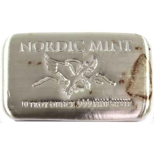 10oz Nordic Mint .999 Fine Silver Bar (Tax Exempt)