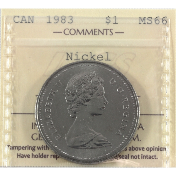 Nickel $1 1983 ICCS MS66