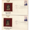 Image 4 : Golden Replicas of the 1986 US Presidents Stamps 22K Gold First Day of Issue. 