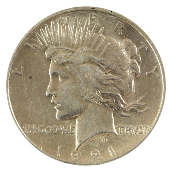 USA Silver 1921 Peace Dollar EF-AU