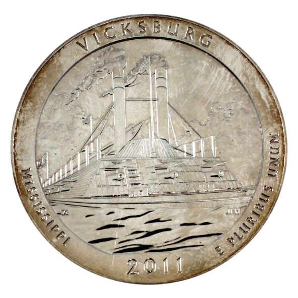 5oz USA 2011 Quarter Dollar Vicksburg .999 Silver Round (Tax Exempt)