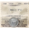 Image 1 : 10-cent 1899 Small 9's ICCS MS65 
