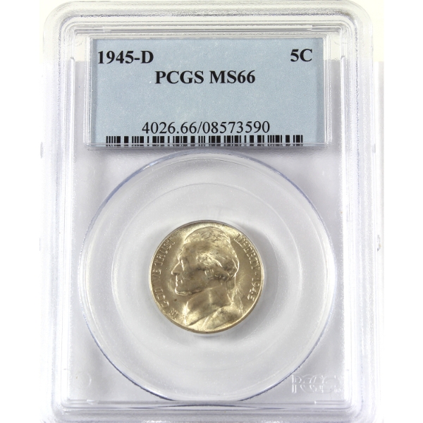 USA Jefferson Nickel 1945D PCGS MS66