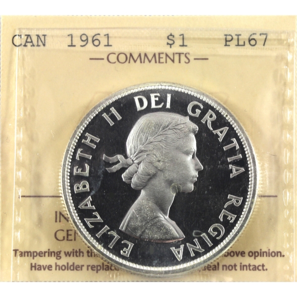 Silver $1 1961 ICCS PL67 Ultra Heavy Cameo