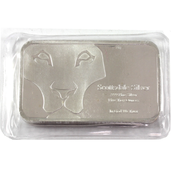 5oz Scottsdale Silver- Prey .999 Silver Bar (Tax Exempt)