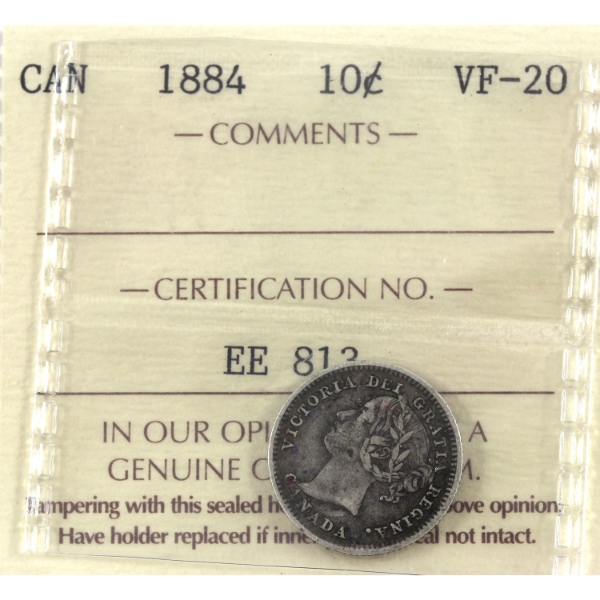 10-cent 1884 ICCS VF20