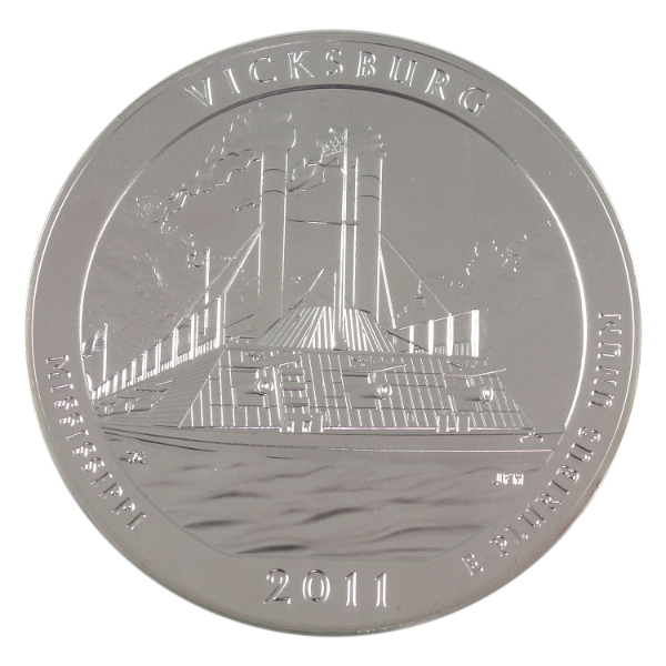 USA Silver 2011 Quarter Dollar America the Beautiful 5oz .999 Fine Silver Coin in Case (Tax Exempt)