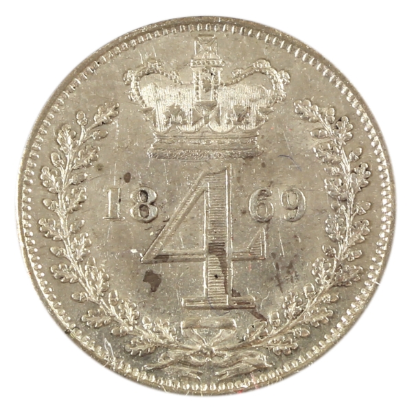 Great Britain Silver 1869 4 Pence PL60