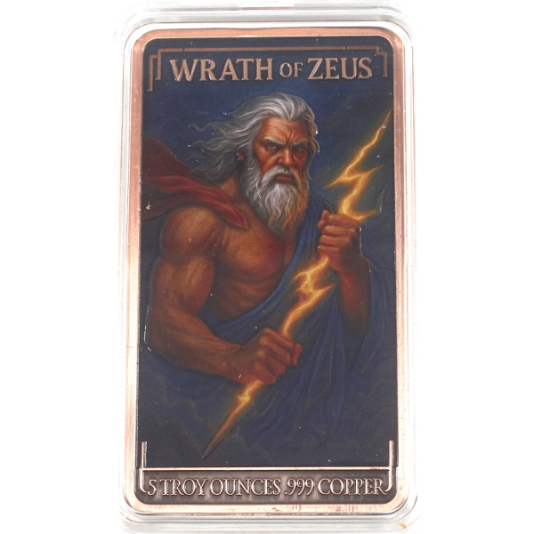 5oz Wrath of Zeus .999 Fine Copper Bar 