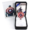 Image 1 : Fiji 2016 75 Years of Captain America 2oz Domed Fine Silver w/ Selective Colour Coin (Tax Exempt)