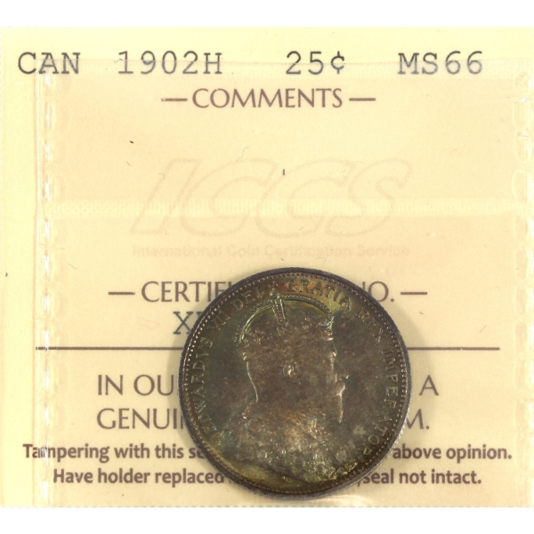 25-cent 1902H ICCS MS66