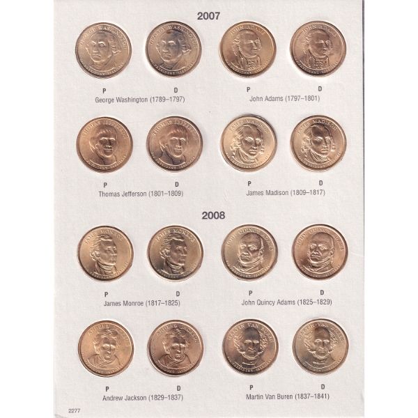 2007-2011 Presidential Dollars Philadelphia & Denver Mint Collection