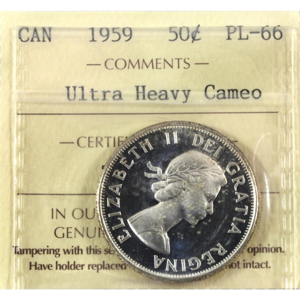 50-cent 1959 ICCS PL66 Ultra Heavy Cameo