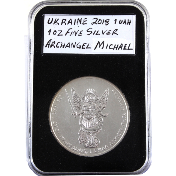 Ukraine Silver 2018 1 Hryvnia Archangel Michael 1oz .9999 Fine Silver Coin (Tax Exempt)