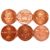 Image 2 : 6x 1oz Assorted Presidents .999 Fine Copper Rounds. 6pcs