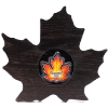 Image 1 : 2016 $20 Canada's Colourful Maple Leaf Shaped 1oz .9999 Fine Silver Coin in Wooden Frame