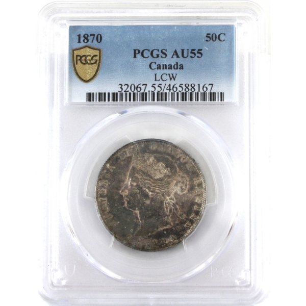 50-cent 1870 LCW PCGS AU55