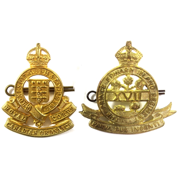 Royal Canadian Ordnance Corps (RCOC) & Prince Edward Island Regiment Cap badges. 2pcs